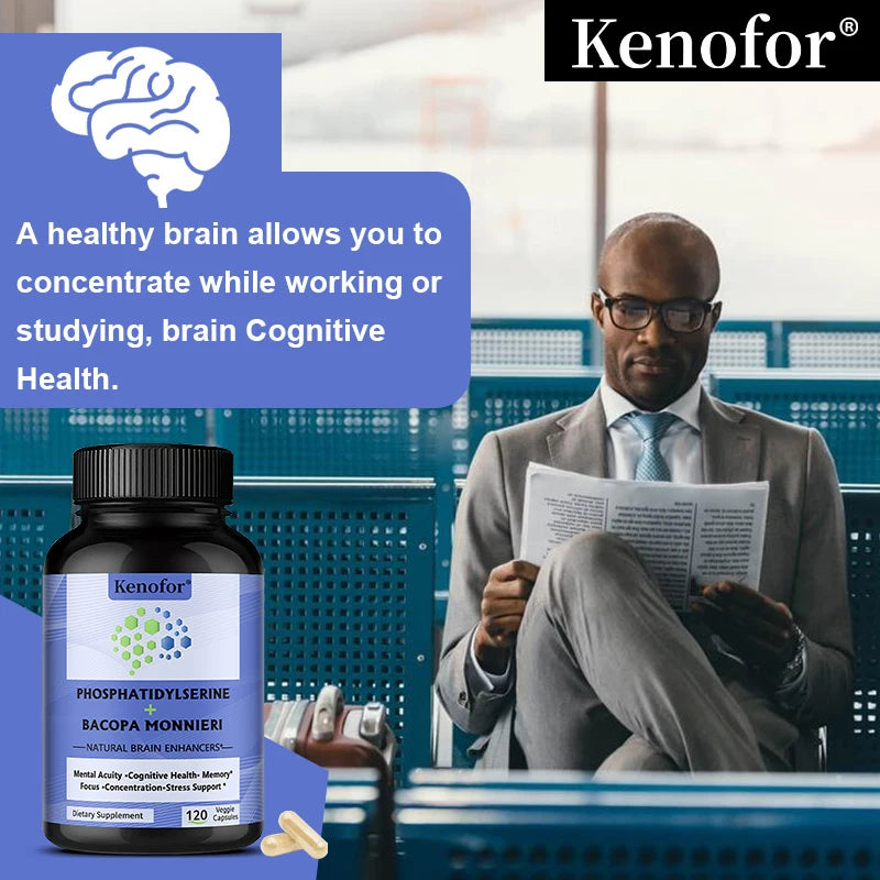 Phosphatidylserine Supplement, with Bacopa Monnieri, Brain Supplement, Supports Healthy Thinking, Memory, Creativity
