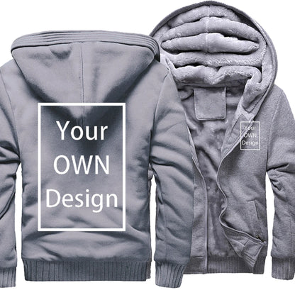Your OWN Design Brand Logo/Picture Custom Men Women DIY Winter Thick Hoodies Sweatshirt Casual Hoody Clothes 24 Color Loose COAT