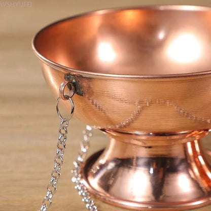 Hanging Incense Burner Red Copper Zen Engraved Stupa Aromatherapy Stove Meditation Smoke Furnace Orientale Altars Decorative