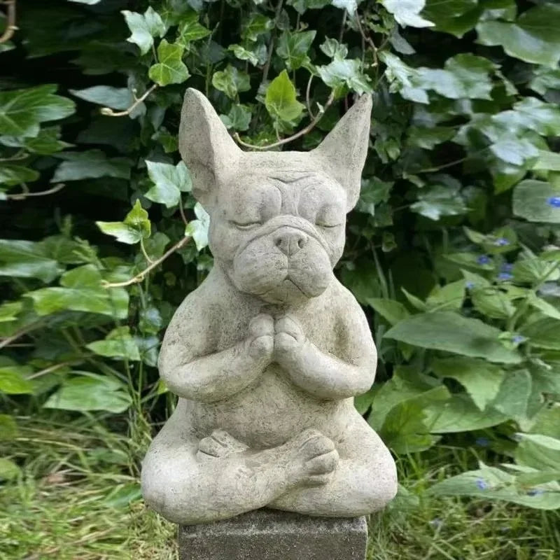 Outdoor Jardin Garten Yoga Pose Meditation Dog Resin Statue Ornaments Waterproof   for Office Home Decor Garden Decoration