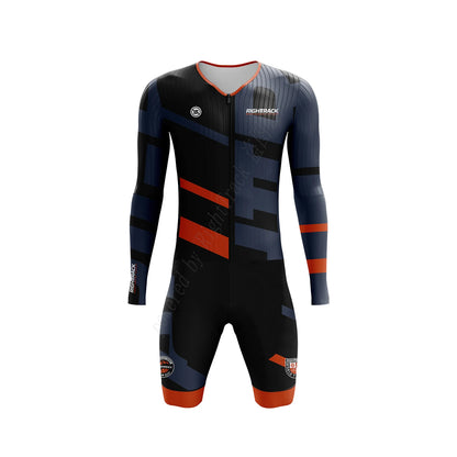 MEN'S Triathlon Trisuit World Championship Long Sleeve Dragon Skinsuit RIGHTTRACK Swimming Cycling Running Competition Appare