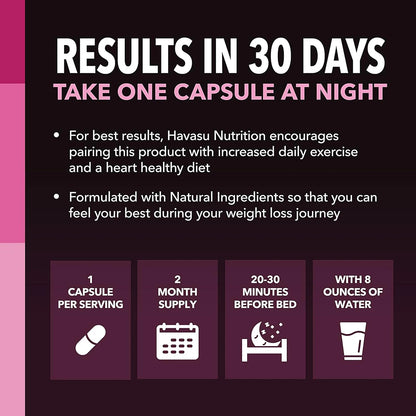 Night Time Fat Burner Weight Loss Supplement for Women, Overnight Sleep Fat Burning Weight Loss Pills, Support Metabolism