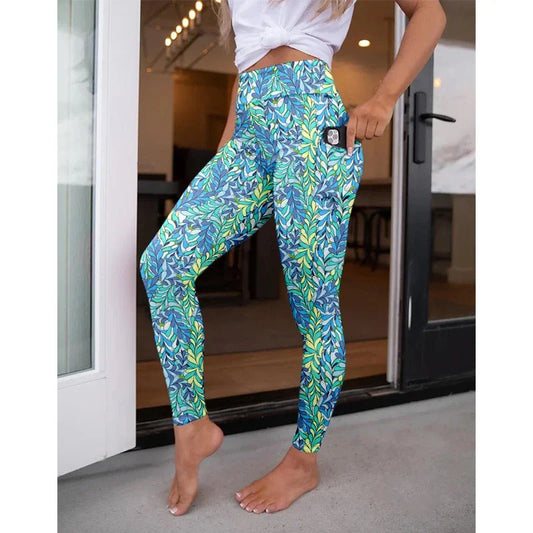 LETSFIND High Waist Women's Fitness Leggings 3D Digital Print Sexy Pockert Elastic Pants Fashionable Gym Trousers