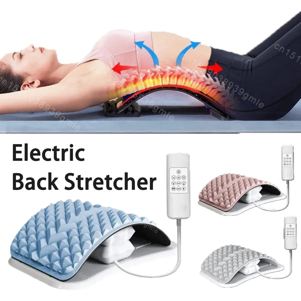 Electric Back Massager Stretch Lumbar Support Relaxation Spine Pain Relief Lower Traction Corrects Waist Multi-Level Adjustable