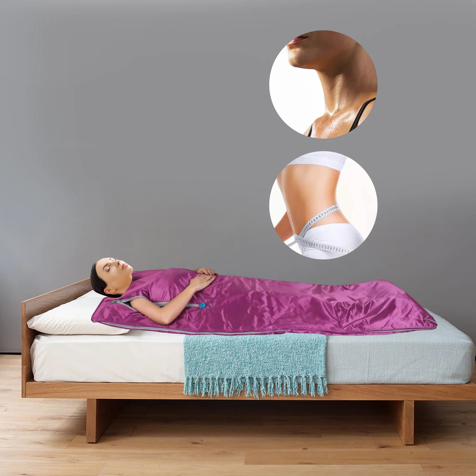 Portable Sauna Blanket Zipper Design Relaxing Heating Sauna Blanket 35-80℃ for Home Spa Salon Body Relaxation