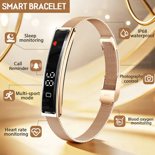 2026 New Fashion Women Smart Bracelet Multi-Sport Mode Fitness Tracker Heart Rate & Sleep Health Monitoring Smartwatch Men Women