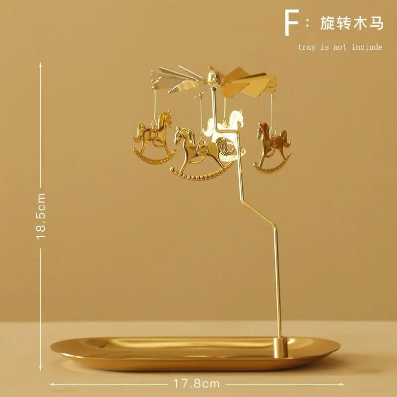 1 Pcs New Lanterns Aromatherapy Candles Trays Rotating Candle Holders Windmills Golden Fragrance Trays Ornaments