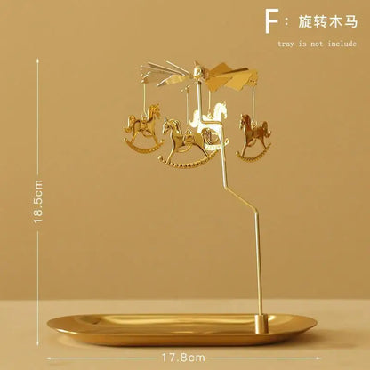 1 Pcs New Lanterns Aromatherapy Candles Trays Rotating Candle Holders Windmills Golden Fragrance Trays Ornaments