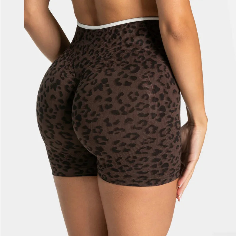 Women's Leopard Print High Waisted Yoga Shorts Fashion Comfortable Quick-dry Tight Ventilate Hip Lift Multi Style Fitness Shorts