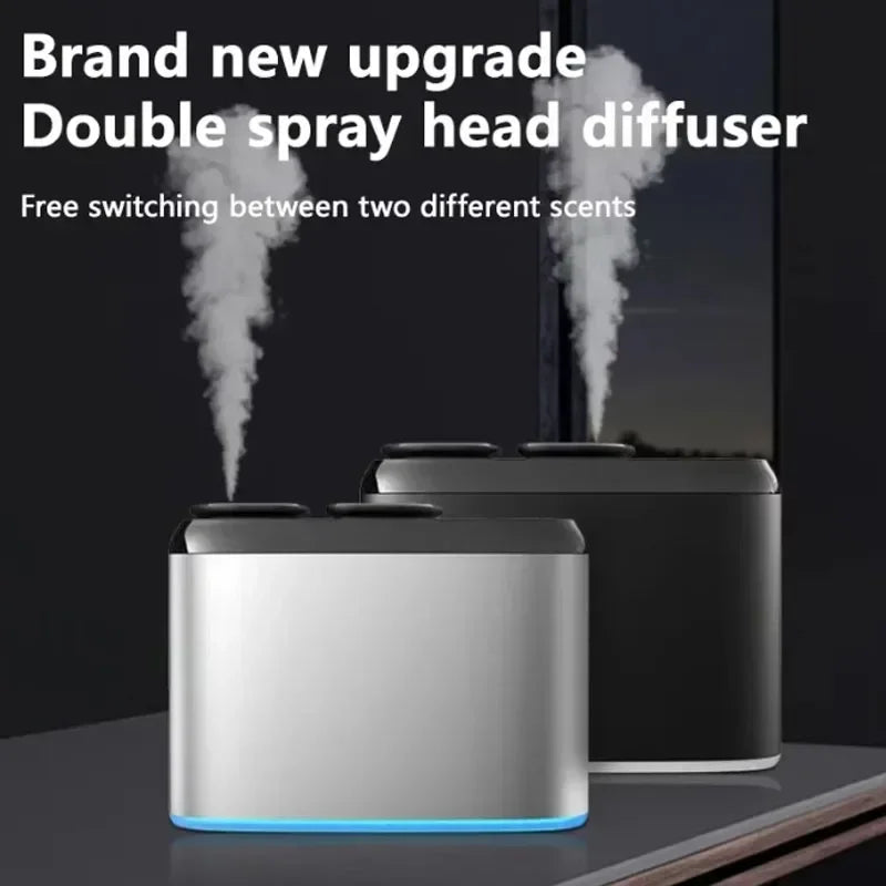 Rechargeable Aroma Diffuser Bluetooth Waterless Essential Oil Diffuser Home Freshener Device Double Head Aromatherapy Diffuser