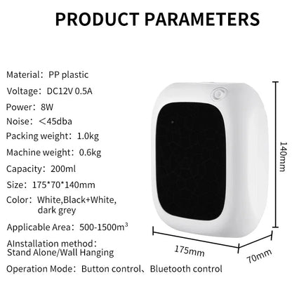 Bluetooth Essential Oils Diffuser Aromatherapy 1500m³ Home Fragrance Auto Flavoring Room Aromatizer Electric Aromatic Oasis