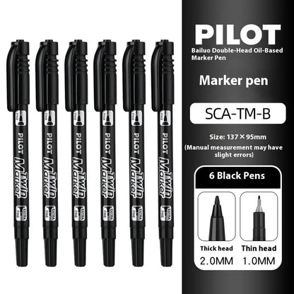 Pilot SCA-TM Dual-Tip Marker,Water-Based Vibrant Quick-Drying Twin-Tip Permanent Ink Pens for Journaling,Scrapbooking&DIY Crafts