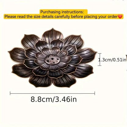 Alloy Incense Burner Stick Lotus Flower Incense Holder Buddhism Mini Sandalwood Censer Temples Yoga Studio Home Decor Supplies