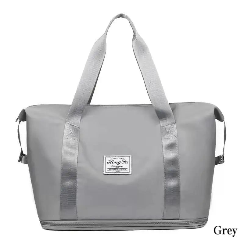 Expandable large-capacity storage luggage bag, water-resistant sports and fitness handbag, casual travel luggage bag