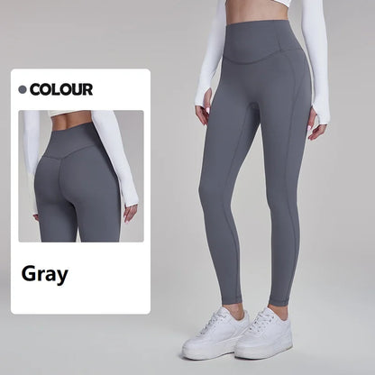 Women's Yoga Leggings Lycra Naked Feel Antibacterial with Pocket Reflective Print Fitness Sports Trousers