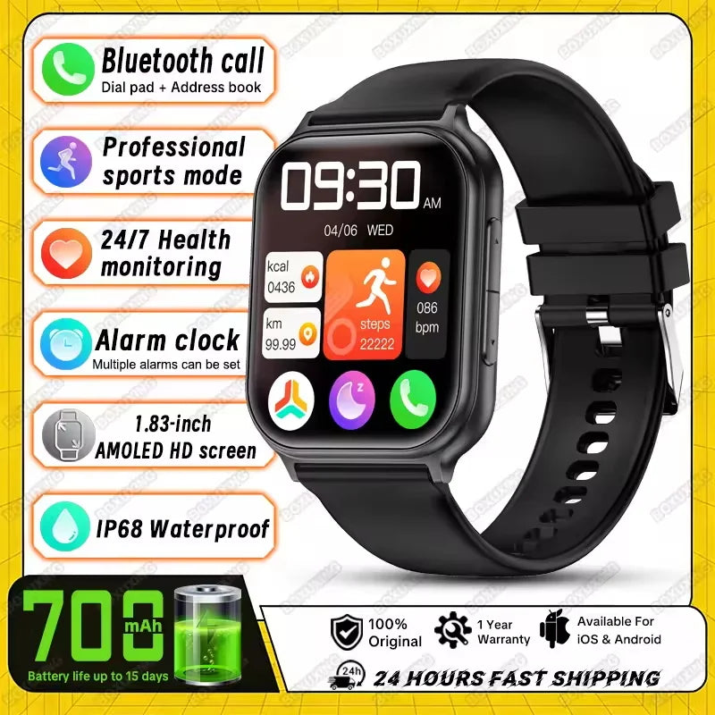 Bip 6 Pro 700 mAh Smart Watch Men Women Outdoor Sports Fitness Heart Rate GPS Track Bluetooth Call IP68 Waterproof Smartwatches