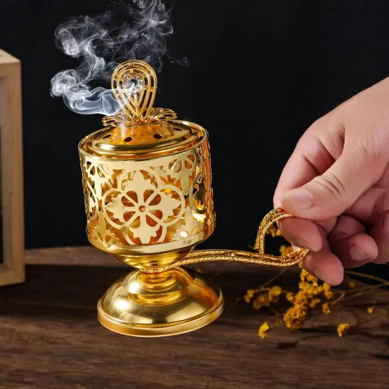 【Nice】Hollow-Out Charcoal Incense Burners Creative Iron Art Cone Incense Holder For Aromatherapy Middle Eastern Arabic Incense