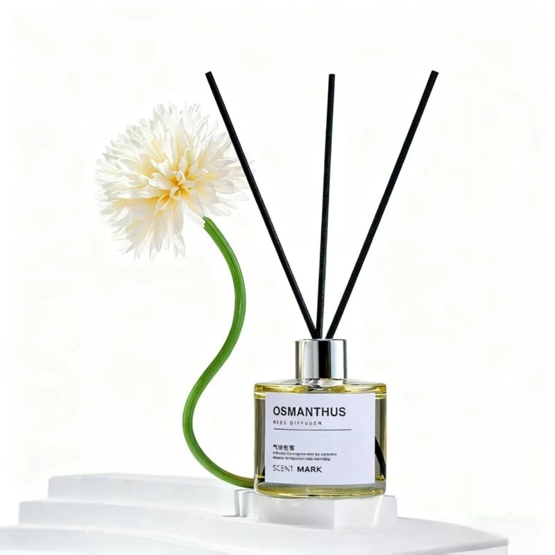 50ML Reed Diffuser Sets Lotus Jasmine Rose Oil Flameless Scent Diffuser Home Fragrance Car Air Freshener Sticks Aromatherapy