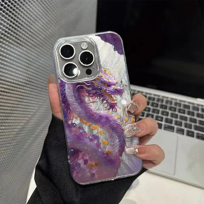 Purple Dragon Phone Case For iPhone 17 17 pro 16 15 Pro Max 17air 14pro 11 13 12promax  xr xsmax  Cover