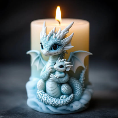 [Creative Handcrafts] Warm and Cozy Double Dragon Hug Candle Mold Parent-Child Theme Gift Decoration Making Aromatherapy Silicone Tool Easy to Demold and Reusable