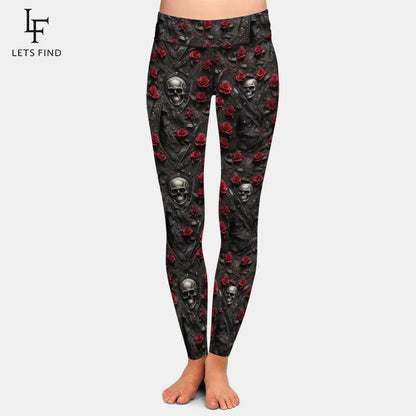 New High Waist Flower Printed Women's Leggings Sports Tight Pants High Quality High Elasticity Slim Fit Tight Pants