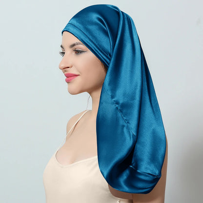 100% Silk Sleeping Hair Cap Long Hair Night Silk Sleep Cover for Women for Hair Care 16 Momme