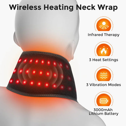 Electric Wireless Heated Neck Protection Belt Three Adjustable Temperature Levels Warmth Neck Massage Relaxation Full body use