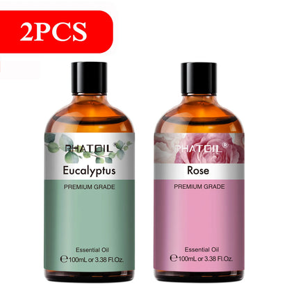 PHATOIL 100ml Aromatherapy Essential Oil-Lavender Rose Vanilla Eucalyptus Sandalwood Pine Needles for Diffuser,Candle Making