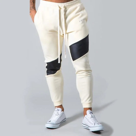 2026 New Fitness Casual Trousers Winter, Spring and Autumn, Splicing Drawstring Combed Cotton Made Sports Men's Trousers