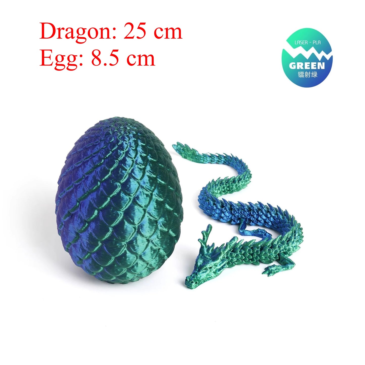 3D Printed Dragon Egg with Articulated Dragon Toy Flexible Chinese Dragon Model Figurine Home Desk Car Ornament Decor Gift