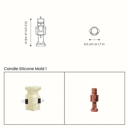 Nicole Nutcracker Silicone Molds Candles Christmas Aromatherapy Candle Mould DIY Candle Making Supplies
