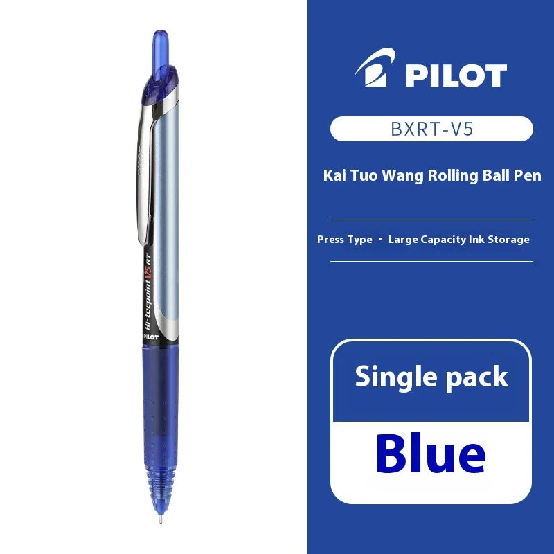 Japanese Pilot Gel Pen, BXRT-V5 0.5mm Metal Needle Tip Black Red Blue Ink,Premium Smooth&Precise for Signing,Exams,Journaling