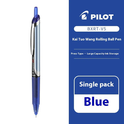 Japanese Pilot Gel Pen, BXRT-V5 0.5mm Metal Needle Tip Black Red Blue Ink,Premium Smooth&Precise for Signing,Exams,Journaling