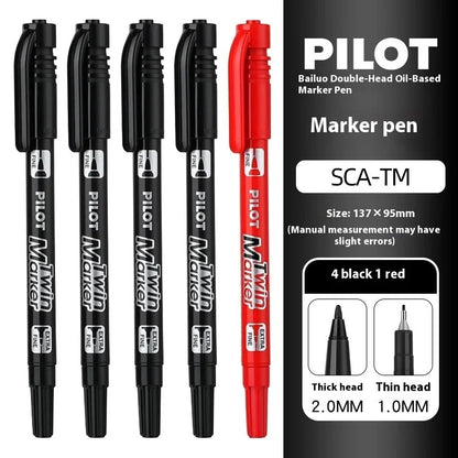 Pilot SCA-TM Dual-Tip Marker,Water-Based Vibrant Quick-Drying Twin-Tip Permanent Ink Pens for Journaling,Scrapbooking&DIY Crafts
