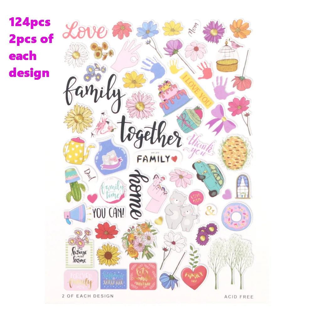 Creative Path 124pcs Paper Diecuts Shapes Foil Ephemera Scrapbooking Supplies Crafts Journaling Cardmaking Embellishments