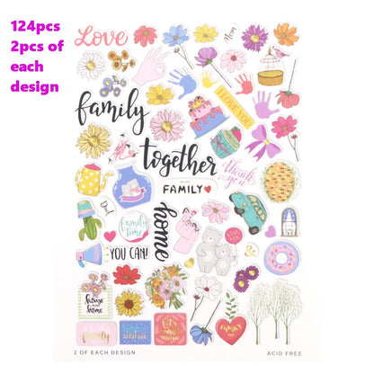 Creative Path 124pcs Paper Diecuts Shapes Foil Ephemera Scrapbooking Supplies Crafts Journaling Cardmaking Embellishments