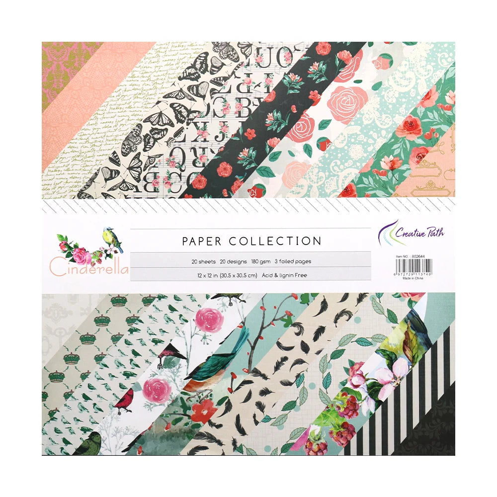 Creative Path 12x12 Inch Flower Pattern Decorative Scrapbooking Paper Floral Junk Journaling Scrapbook Background Paper 30x30 cm
