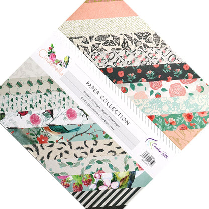 Creative Path 12x12 Inch Flower Pattern Decorative Scrapbooking Paper Floral Junk Journaling Scrapbook Background Paper 30x30 cm