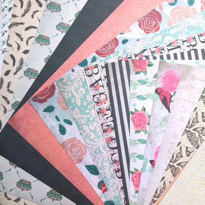 Creative Path 12x12 Inch Flower Pattern Decorative Scrapbooking Paper Floral Junk Journaling Scrapbook Background Paper 30x30 cm