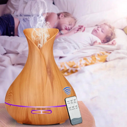 Aromatherapy Humificador Oil Diffuser Ultrasonic Mist Maker Fogger with LED Lamp Wood Grain Air Aroma Humidifier Humificadores