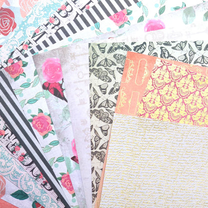 Creative Path 12x12 Inch Flower Pattern Decorative Scrapbooking Paper Floral Junk Journaling Scrapbook Background Paper 30x30 cm